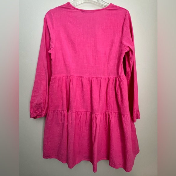 Hot Pink Ruffle Dress Medium - Picture 4 of 5